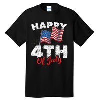 Happy 4th Of July Patriotic American US Flag 4th Of July Tall T-Shirt