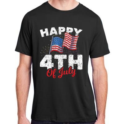 Happy 4th Of July Patriotic American US Flag 4th Of July Adult ChromaSoft Performance T-Shirt