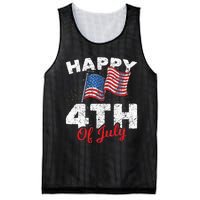 Happy 4th Of July Patriotic American US Flag 4th Of July Mesh Reversible Basketball Jersey Tank