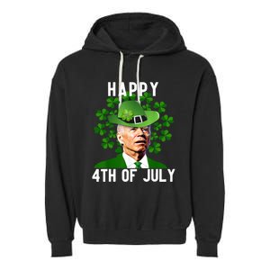 Happy 4th Of July Confused Funny Joe Biden St Patricks Day Garment-Dyed Fleece Hoodie