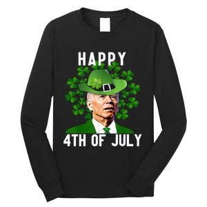 Happy 4th Of July Confused Funny Joe Biden St Patricks Day Long Sleeve Shirt