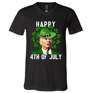 Happy 4th Of July Confused Funny Joe Biden St Patricks Day V-Neck T-Shirt