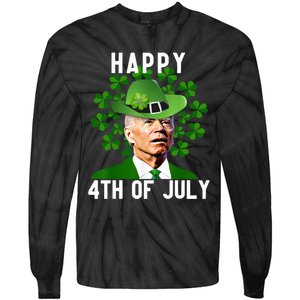 Happy 4th Of July Confused Funny Joe Biden St Patricks Day Tie-Dye Long Sleeve Shirt