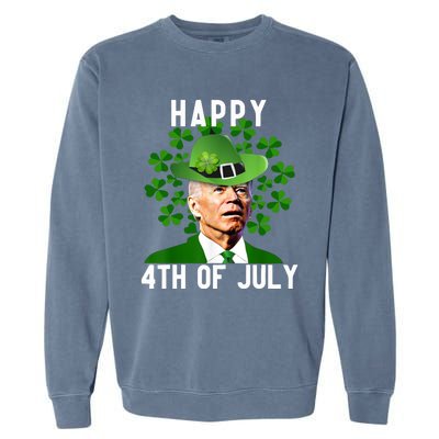 Happy 4th Of July Confused Funny Joe Biden St Patricks Day Garment-Dyed Sweatshirt