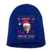 Happy 4th Of July Biden Christmas Santa Hat Xmas Funny Cool Gift Short Acrylic Beanie