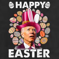 Happy 4th Of July Easter Biden Confused Rabbit Bunny Eggs  7 Panel Mesh Trucker Snapback Hat
