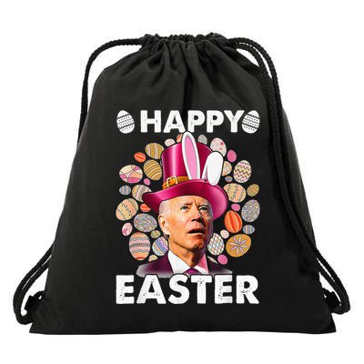Happy 4th Of July Easter Biden Confused Rabbit Bunny Eggs  Drawstring Bag