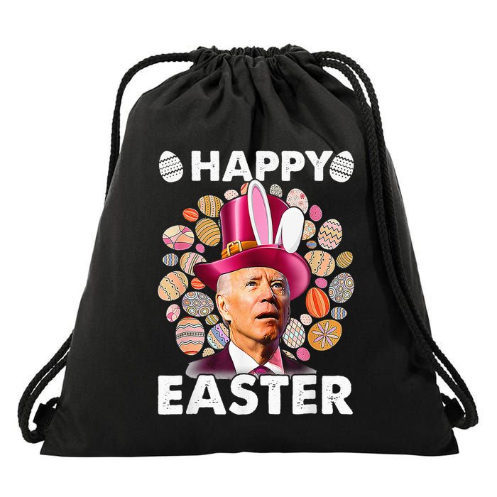 Happy 4th Of July Easter Biden Confused Rabbit Bunny Eggs  Drawstring Bag
