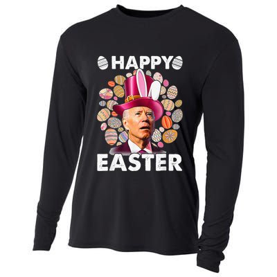 Happy 4th Of July Easter Biden Confused Rabbit Bunny Eggs  Cooling Performance Long Sleeve Crew