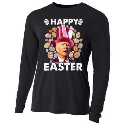 Happy 4th Of July Easter Biden Confused Rabbit Bunny Eggs  Cooling Performance Long Sleeve Crew