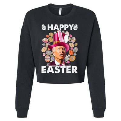 Happy 4th Of July Easter Biden Confused Rabbit Bunny Eggs  Cropped Pullover Crew