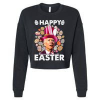 Happy 4th Of July Easter Biden Confused Rabbit Bunny Eggs  Cropped Pullover Crew