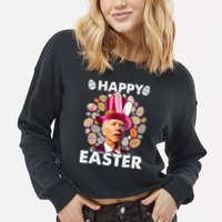 Happy 4th Of July Easter Biden Confused Rabbit Bunny Eggs  Cropped Pullover Crew