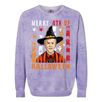 Happy 4th Of July Confused Funny Joe Biden Halloween Day Gift Colorblast Crewneck Sweatshirt