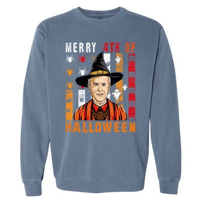 Happy 4th Of July Confused Funny Joe Biden Halloween Day Gift Garment-Dyed Sweatshirt