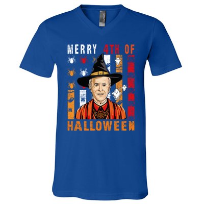 Happy 4th Of July Confused Funny Joe Biden Halloween Day Gift V-Neck T-Shirt