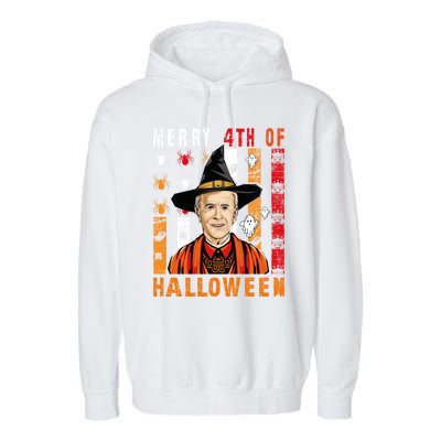 Happy 4th Of July Confused Funny Joe Biden Halloween Day Gift Garment-Dyed Fleece Hoodie