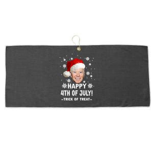 Happy 4th Of July Funny Joe Biden Christmas Ugly Gift Large Microfiber Waffle Golf Towel