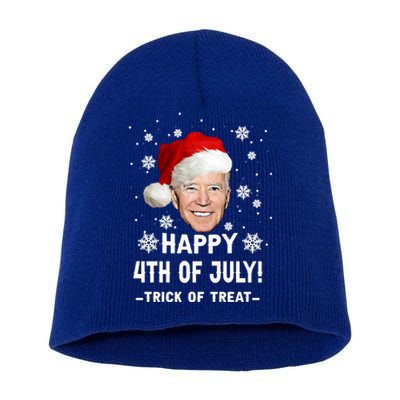 Happy 4th Of July Funny Joe Biden Christmas Ugly Gift Short Acrylic Beanie