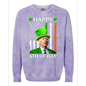 Happy 4th Of July Funny Joe Biden Confused St Patricks Day  Colorblast Crewneck Sweatshirt