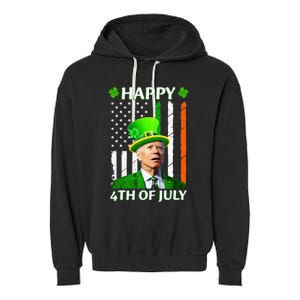 Happy 4th Of July Funny Joe Biden Confused St Patricks Day  Garment-Dyed Fleece Hoodie