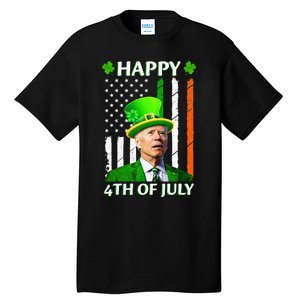 Happy 4th Of July Funny Joe Biden Confused St Patricks Day  Tall T-Shirt