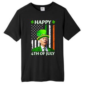 Happy 4th Of July Funny Joe Biden Confused St Patricks Day  Tall Fusion ChromaSoft Performance T-Shirt