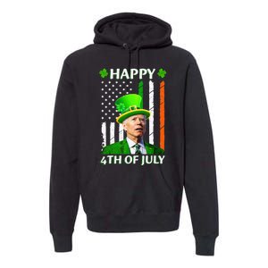 Happy 4th Of July Funny Joe Biden Confused St Patricks Day  Premium Hoodie