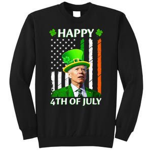 Happy 4th Of July Funny Joe Biden Confused St Patricks Day  Tall Sweatshirt