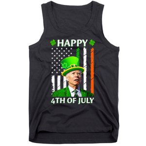 Happy 4th Of July Funny Joe Biden Confused St Patricks Day  Tank Top