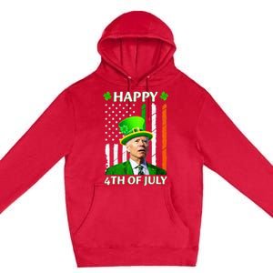 Happy 4th Of July Funny Joe Biden Confused St Patricks Day  Premium Pullover Hoodie