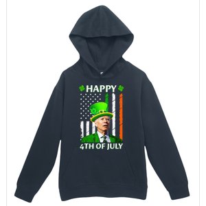 Happy 4th Of July Funny Joe Biden Confused St Patricks Day  Urban Pullover Hoodie