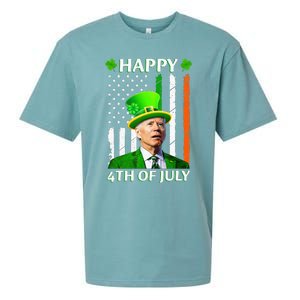 Happy 4th Of July Funny Joe Biden Confused St Patricks Day  Sueded Cloud Jersey T-Shirt