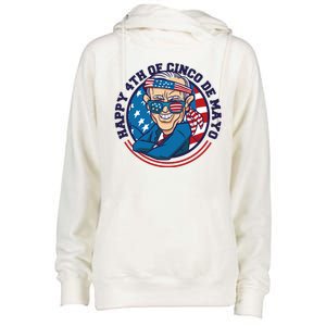 Happy 4th Of Cinco De Mayo Funny Joe Biden Womens Funnel Neck Pullover Hood