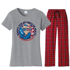 Happy 4th Of Cinco De Mayo Funny Joe Biden Women's Flannel Pajama Set