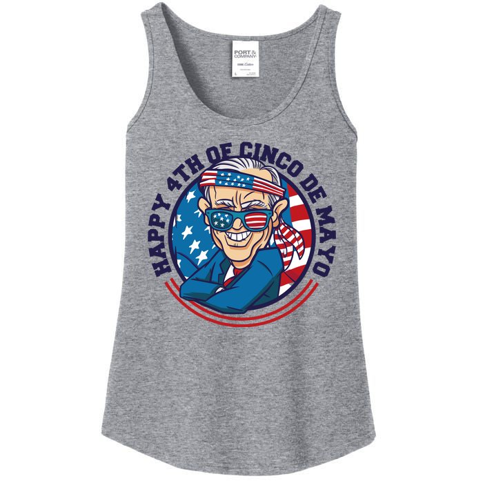 Happy 4th Of Cinco De Mayo Funny Joe Biden Ladies Essential Tank