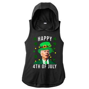 Happy 4th Of July Joe Biden St Patrick's Day Funny Ladies PosiCharge Tri-Blend Wicking Draft Hoodie Tank