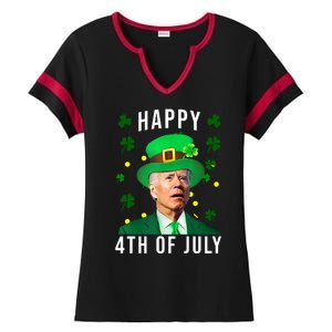 Happy 4th Of July Joe Biden St Patrick's Day Funny Ladies Halftime Notch Neck Tee