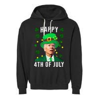 Happy 4th Of July Joe Biden St Patrick's Day Funny Garment-Dyed Fleece Hoodie
