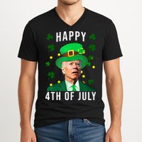 Happy 4th Of July Joe Biden St Patrick's Day Funny V-Neck T-Shirt