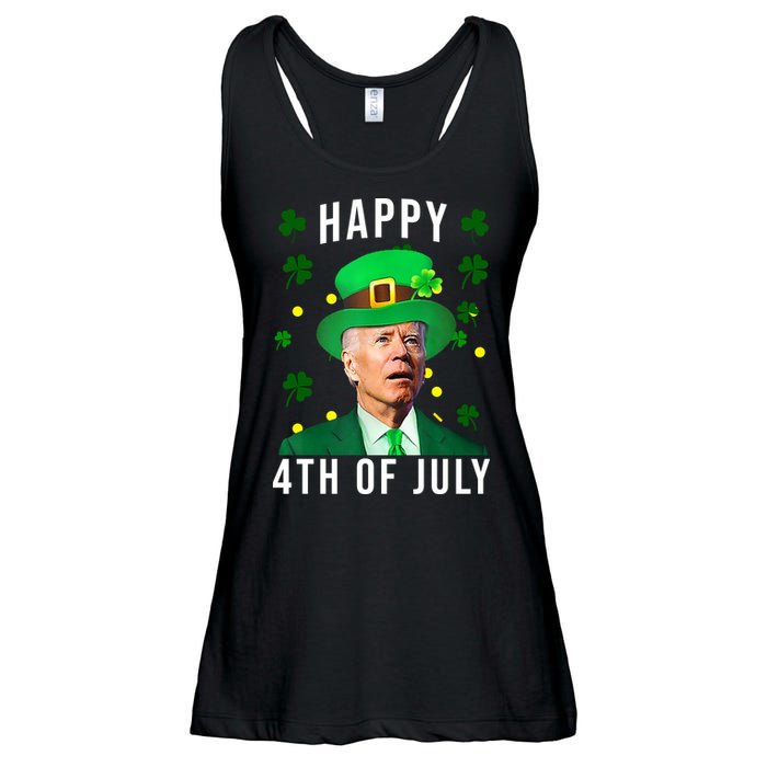 Happy 4th Of July Joe Biden St Patrick's Day Funny Ladies Essential Flowy Tank