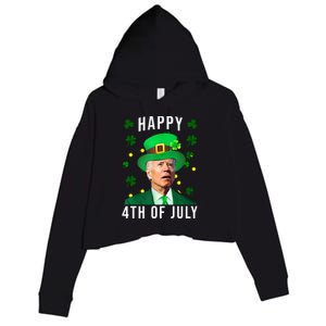 Happy 4th Of July Joe Biden St Patrick's Day Funny Crop Fleece Hoodie