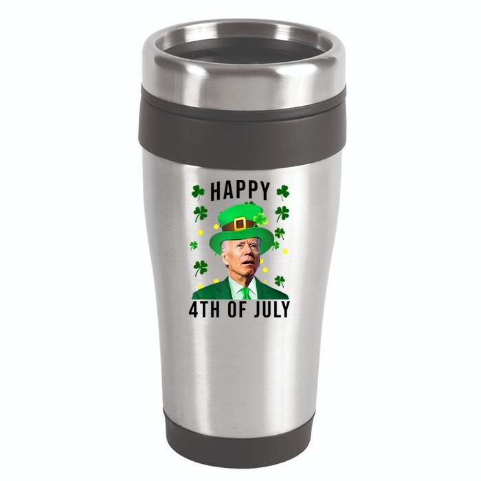 Happy 4th Of July Joe Biden St Patrick's Day Funny 16oz Travel Tumbler