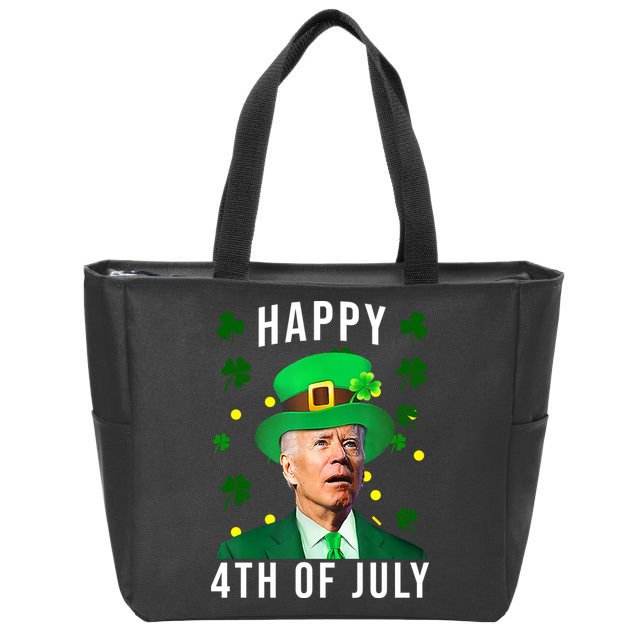 Happy 4th Of July Joe Biden St Patrick's Day Funny Zip Tote Bag