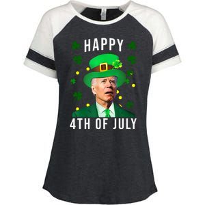 Happy 4th Of July Joe Biden St Patrick's Day Funny Enza Ladies Jersey Colorblock Tee