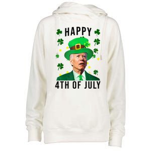 Happy 4th Of July Joe Biden St Patrick's Day Funny Womens Funnel Neck Pullover Hood