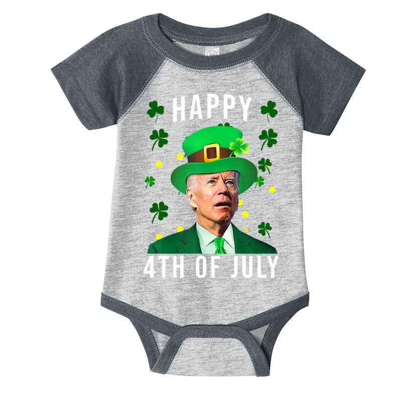 Happy 4th Of July Joe Biden St Patrick's Day Funny Infant Baby Jersey Bodysuit