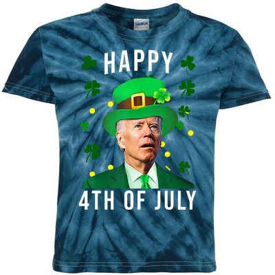 Happy 4th Of July Joe Biden St Patrick's Day Funny Kids Tie-Dye T-Shirt