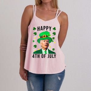 Happy 4th Of July Joe Biden St Patrick's Day Funny Women's Strappy Tank