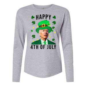 Happy 4th Of July Joe Biden St Patrick's Day Funny Womens Cotton Relaxed Long Sleeve T-Shirt